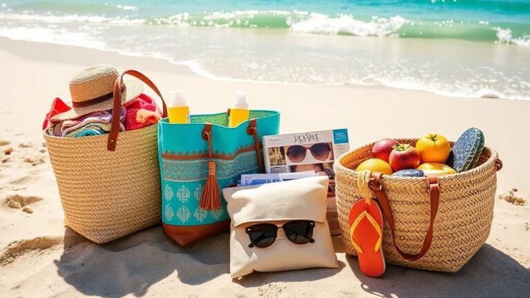 stylish functional tropical beach bags