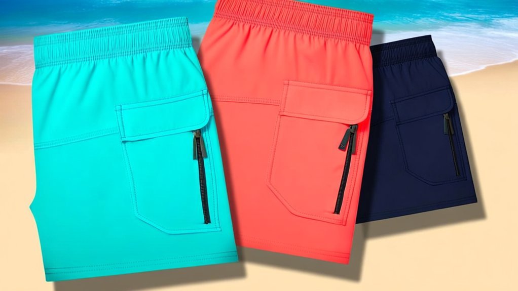 secure zipper pocket swim trunks